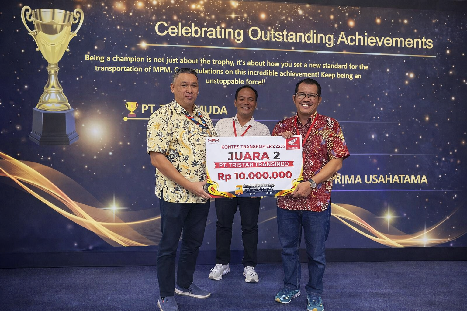 Upaya Peningkatan Layanan PT Tristar Transindo Berbuah Peringkat ke-2 di Ajang Transporter MPM 2025
